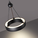 359396 OVER NT24 278 черный Светильник подвесной светодиодный, длина провода 2м IP20 LED 12W вниз/5W вверх 220V 1360Лм 3000K TURN