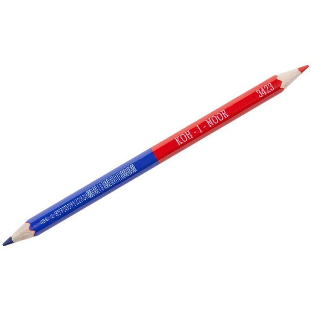 Карандаш двухцветный Koh-I-Noor, синий-красный, утолщенный