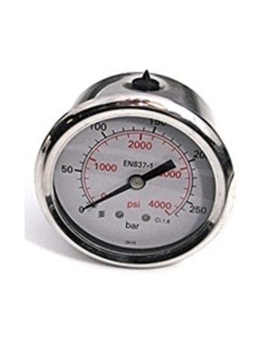 Манометр D=50mm, 400bar, 1/4внеш, нерж.сталь, тыловое подключение