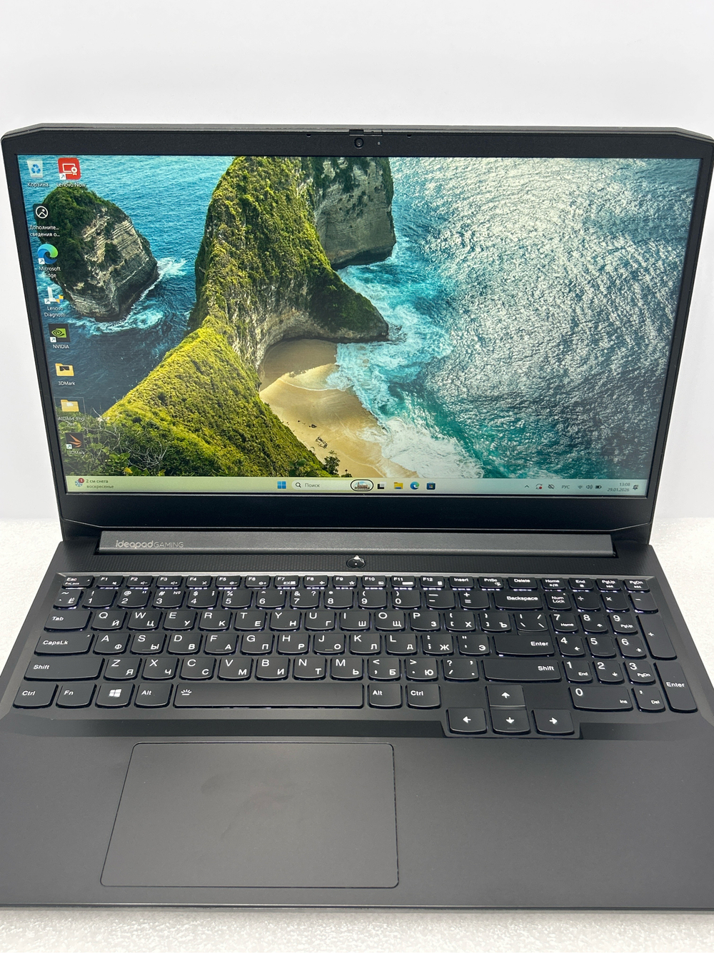 Ноутбук Lenovo IdeaPad Gaming 3 Gen 6 (82K10011RK) 15.6"/Intel Core i5 11300H/RAM 8 GB/SSD 512 GB/nVidia GeForce RTX 3050/1920x1080/IPS 120Hz/DOS/Подсветка кл-ры: LED/Черный. Состояние: Уценка/большой след. на матрице от клавиатуры