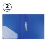 Папка на 2-х кольцах, 25мм, Стамм Стандарт, 700мкм, внутренний карман, корешок с карманом, синяя