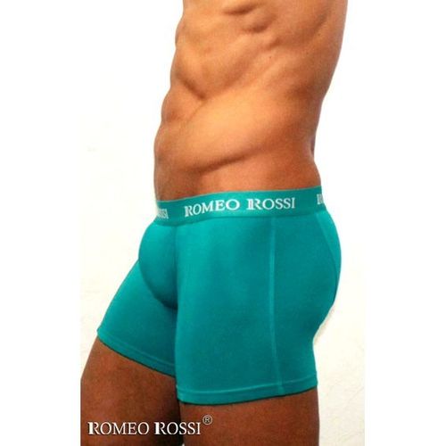 Мужские трусы боксеры удлиненные c резинкой Romeo Rossi бирюзово-зеленые RR7001-07