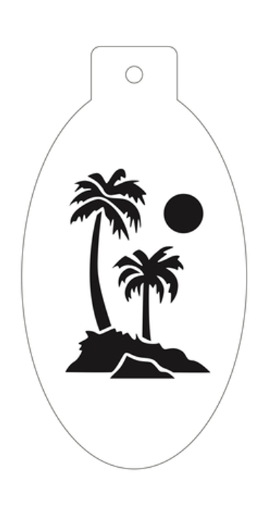 Трафарет для аквагрима овальный "Пальмы" 7 на 13 см