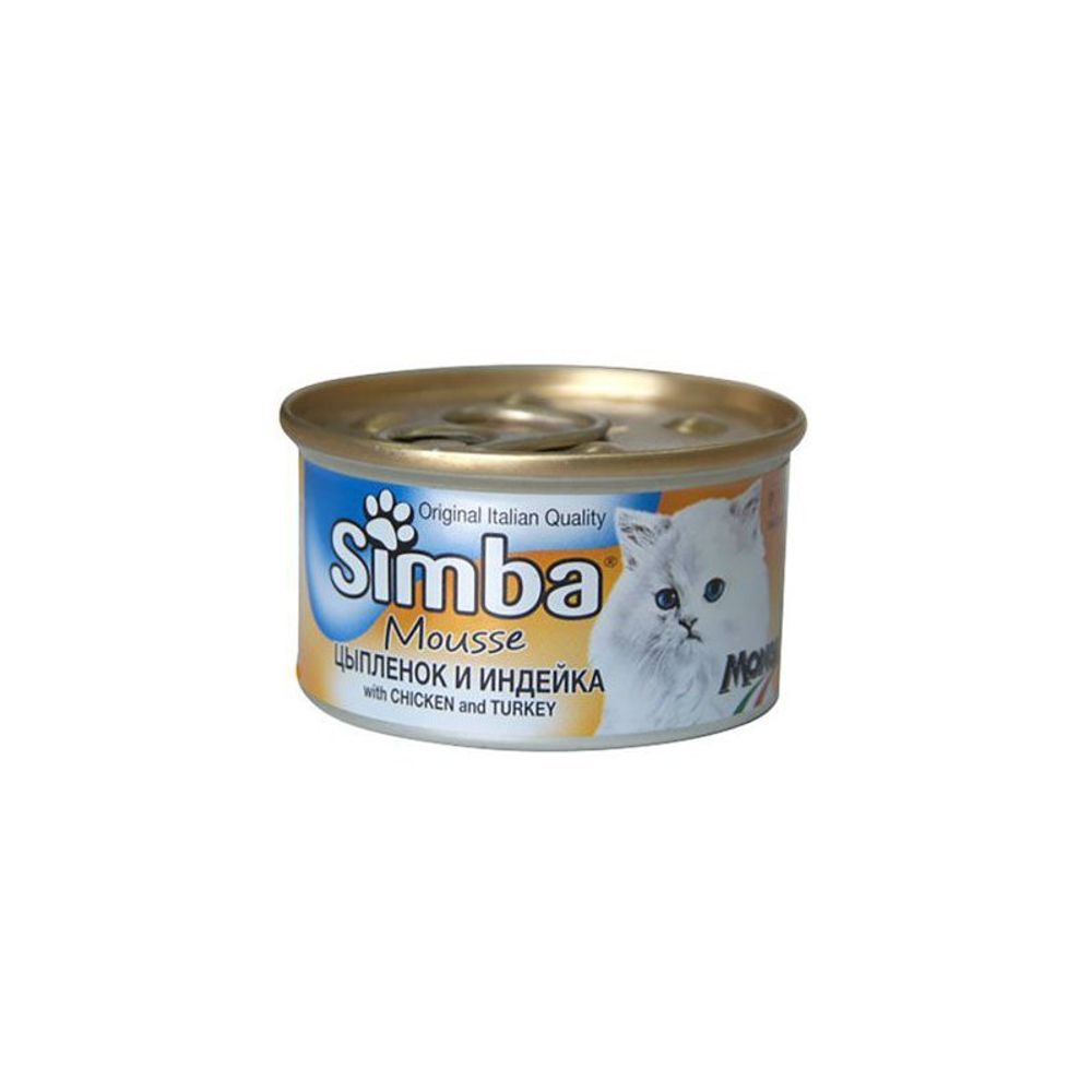 Simba Cat Mousse мусс для кошек цыпленок/индейка 85г