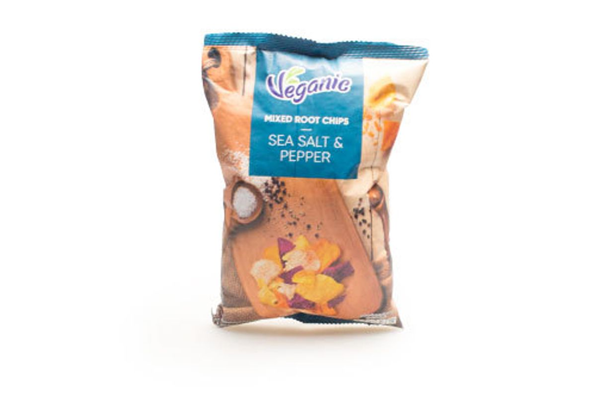 Чипсы из 4 сортов картофеля с морской солью и перцем Veganic, 50г