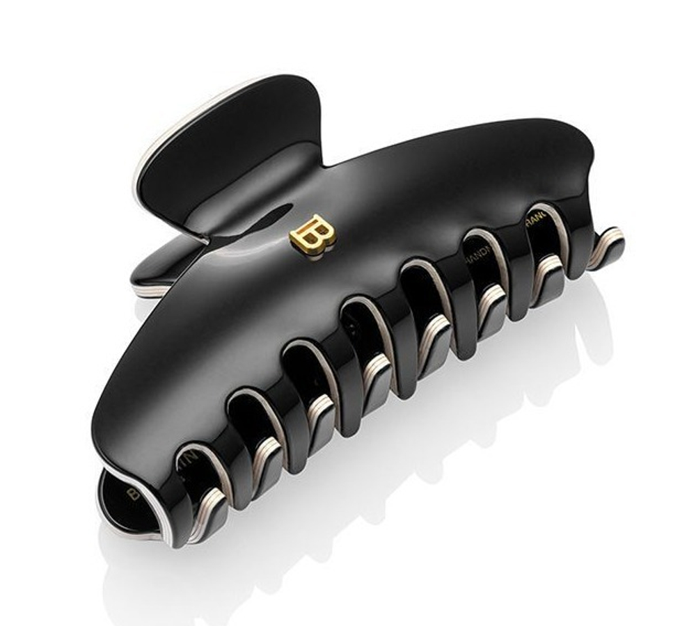 Balmain Hair Couture Заколка-краб черно-белая размер M Cellulose Acetate Pince a Cheveux Medium Black/White