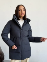 Куртка демисезонная с капюшоном удлиненная