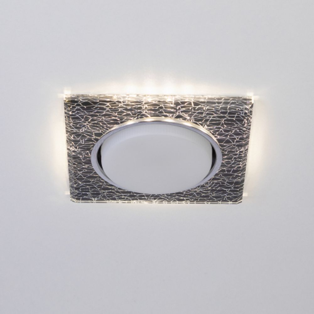 Встраиваемый светильник со светодиодной подсветкой ЭРА DK LD50 WH/BK GX53 белый черный