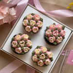 Капкейки «Любимой Мамочке» — букет из тюльпанов с шоколадным топпером