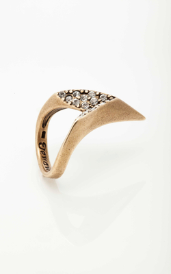 "Тью" кольцо в золотом покрытии из коллекции "Crystal Fang" от Jenavi