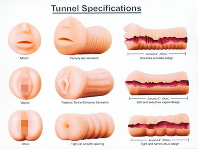 Набор из 3 мастурбаторов XXX To-Go Threesome (Цвет: телесный)