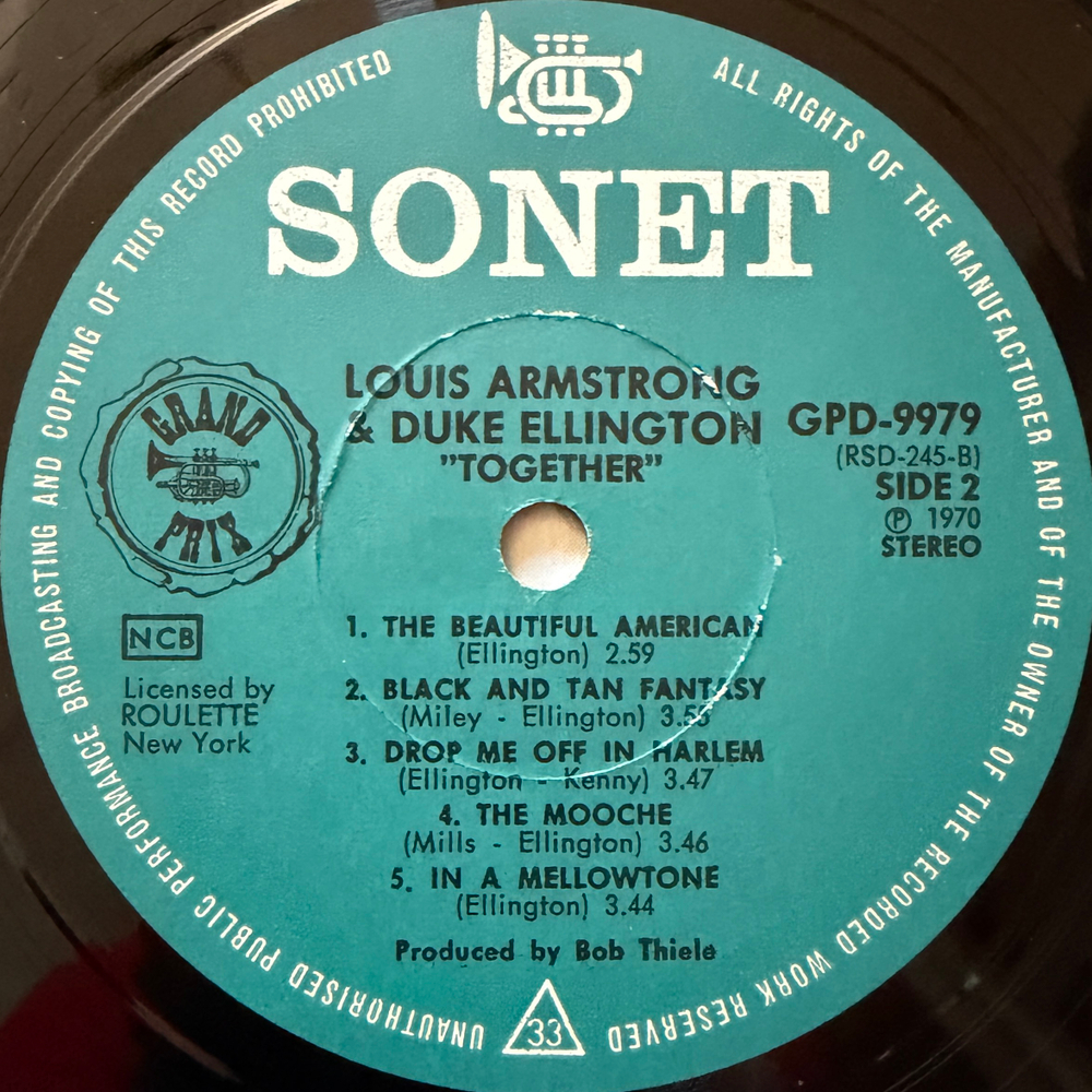 Louis Armstrong & Duke Ellington ‎– Together 2LP (Швеция 1970г.) Т