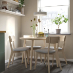 Стол и 4 стула - LISABO IKEA/ ЛИСАБО ИКЕА,  105х74 см, под беленый дуб