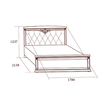 ЛОРЕНЦО Кровать с мягким элементом и ножной спинкой