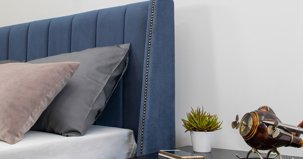 Мелисса (160)Кровать двойная без ПМ арт. Тори 56 велюр (серо-синий)