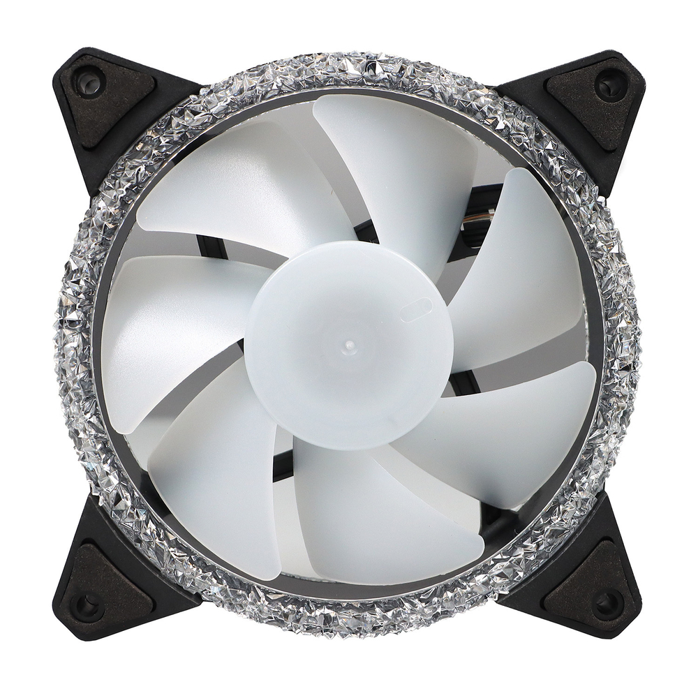 Вентилятор TESLA RGB120-3D, 120мм, 1200rpm, 3-pin+Molex, прозрачный-белый/RGB, 38CFM, 21дБ, антивибропрокладки (TSL-120-3D)