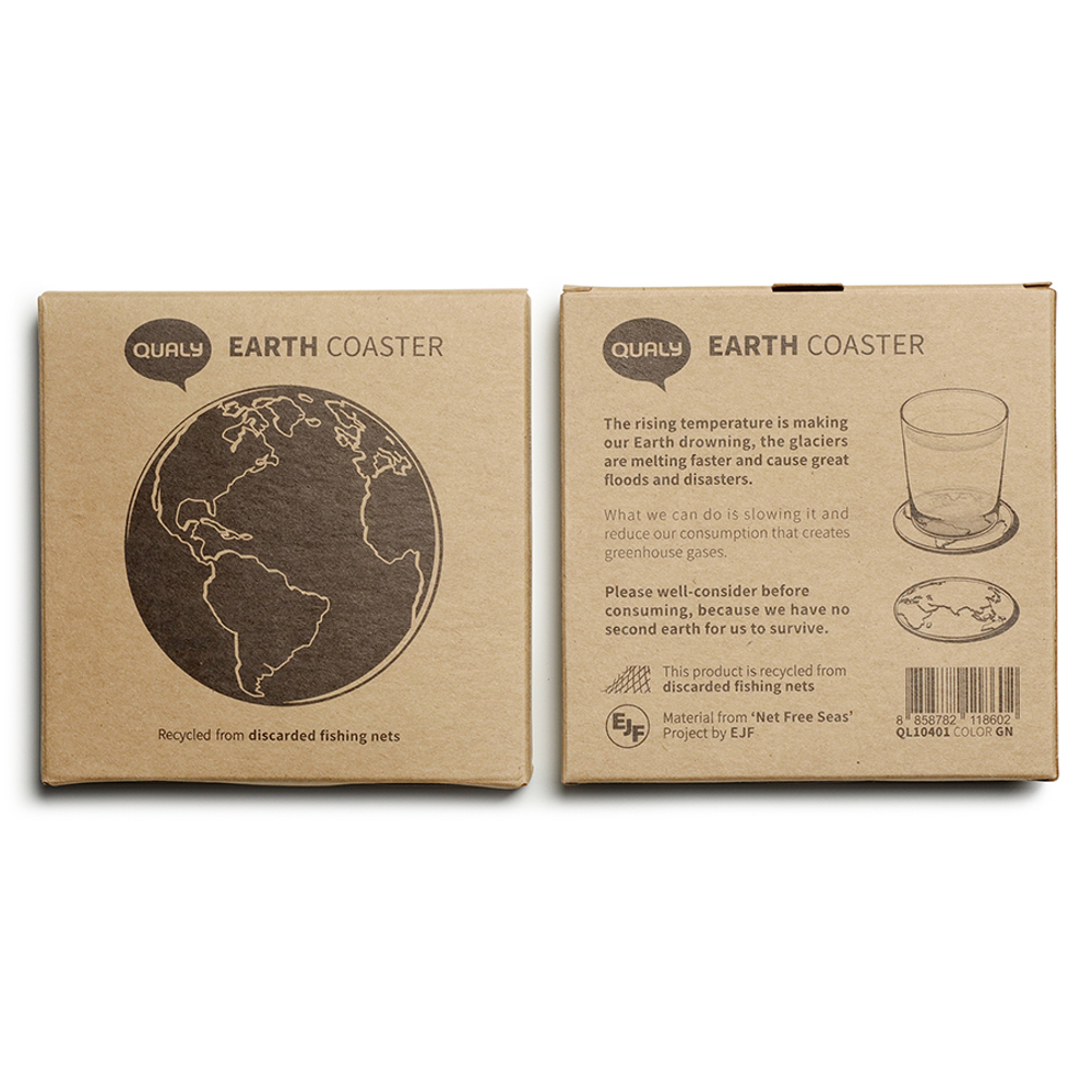 Набор подставок 2шт Qualy World Coaster зеленые
