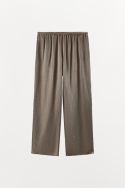 ZARA БРЮКИ В ПИЖАМНОМ СТИЛЕ В ПОЛОСКУ, РЫЖЕВАТО-КОРИЧНЕВЫЙ