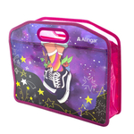 Папка с ручками 1 отделение, А4 300х365х115мм, Alingar, пластик, прорезная ручка, молния сверху, "Яркие кеды"