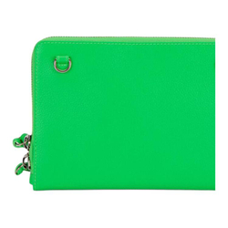 Balenciaga Cow Leather Makeup Bag Toiletry Bag Women"s Green