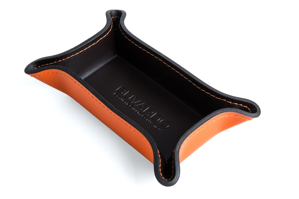 Лоток фигурный из кожи цвет ОРАНЖ/ШОКОЛАД