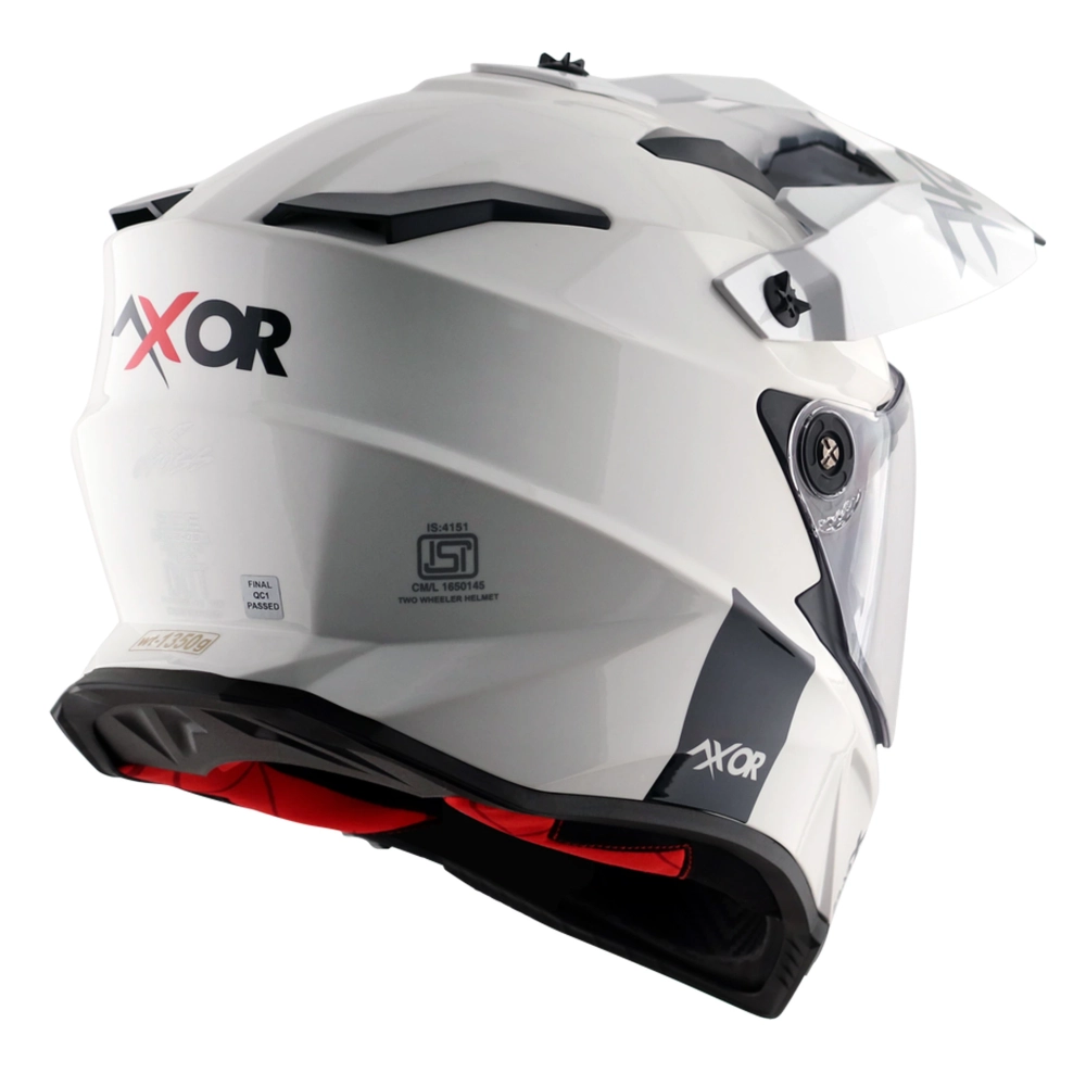 Шлем AXOR X-CROSS DUAL VISOR SC, с визором, цвет белый (L)
