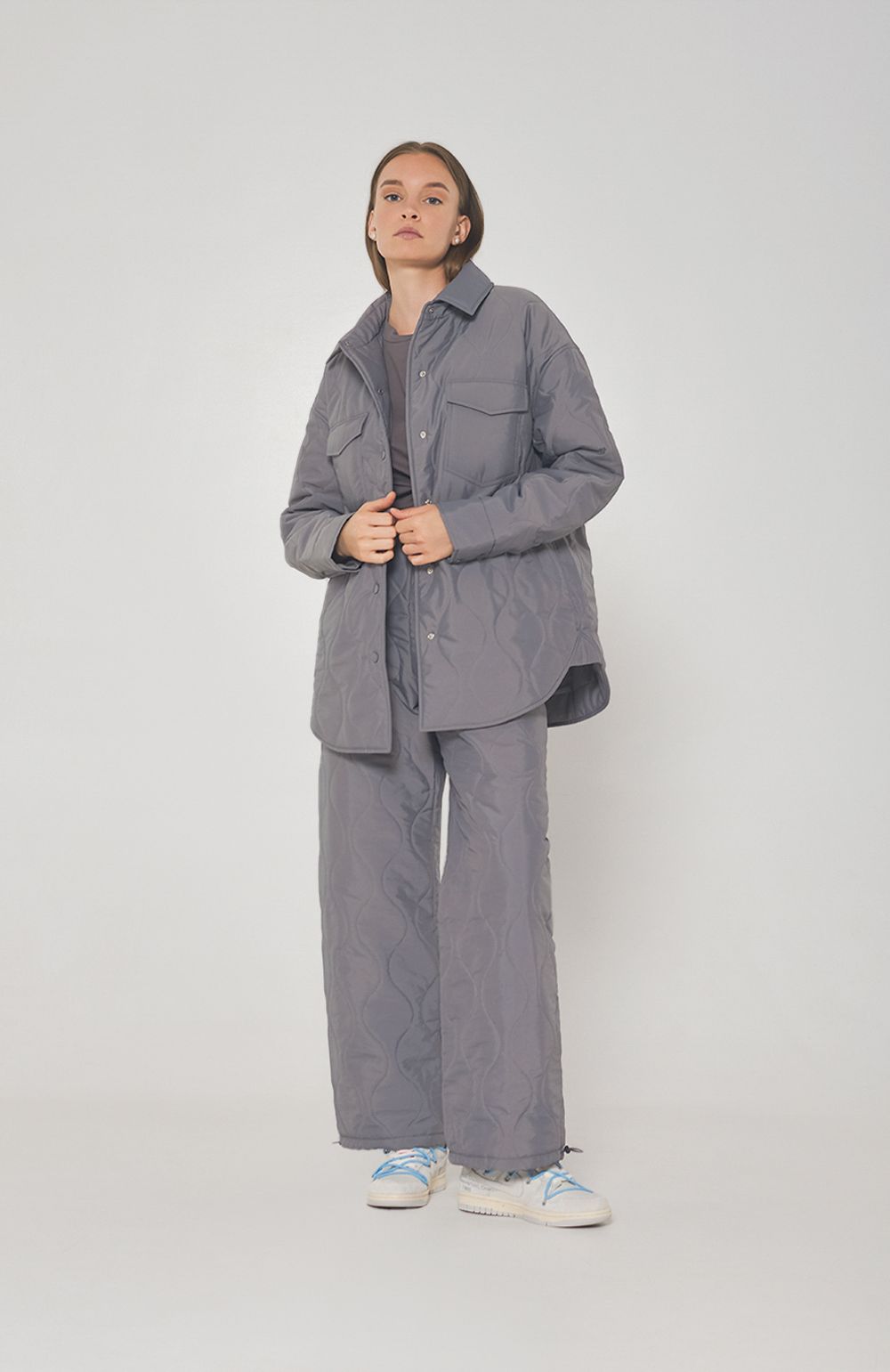 Брюки Alexandra Talalay стёганые AT019 серые