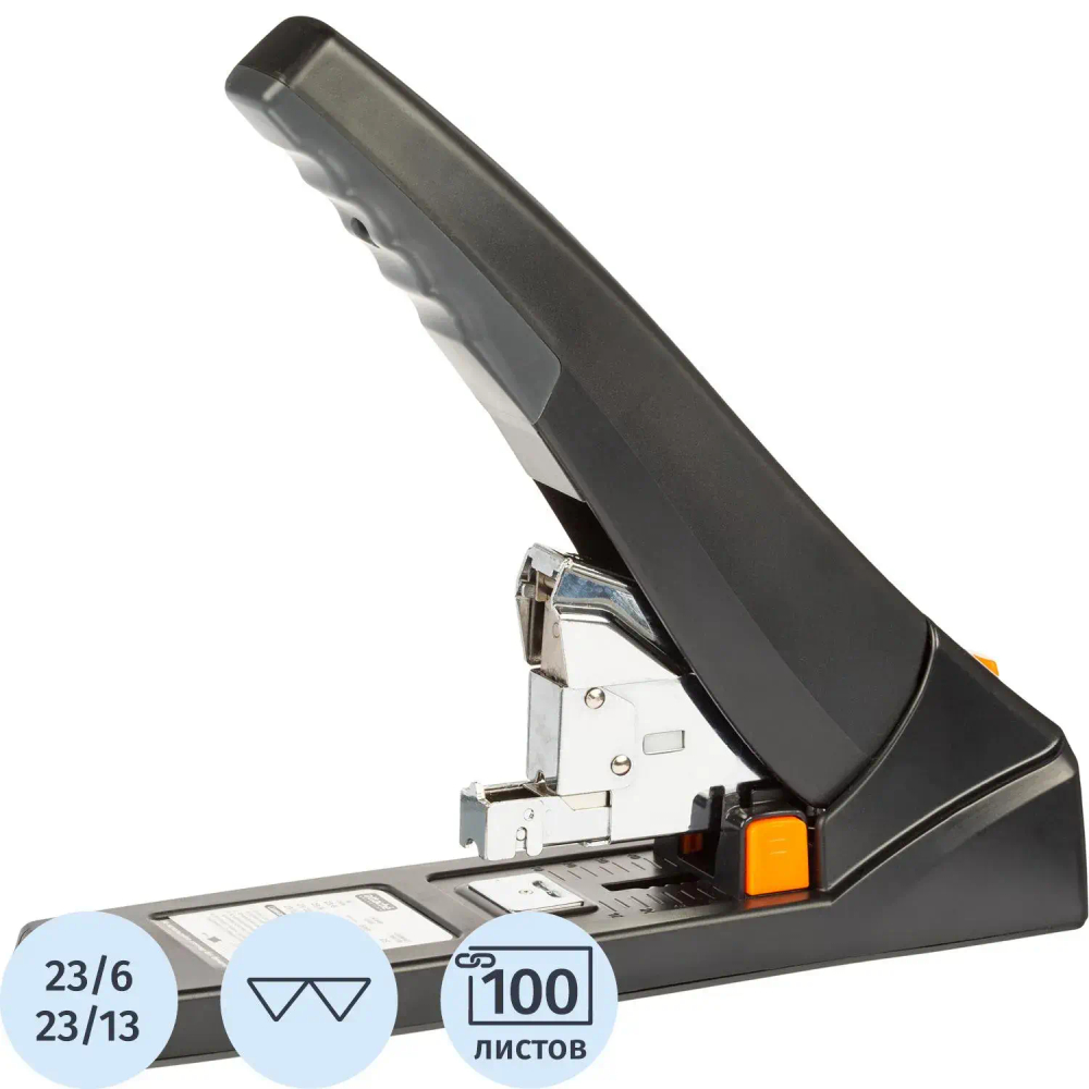 Степлер мощный Attache Selechion (№23/6- 23/13) до 100лис,энергосбер,сер