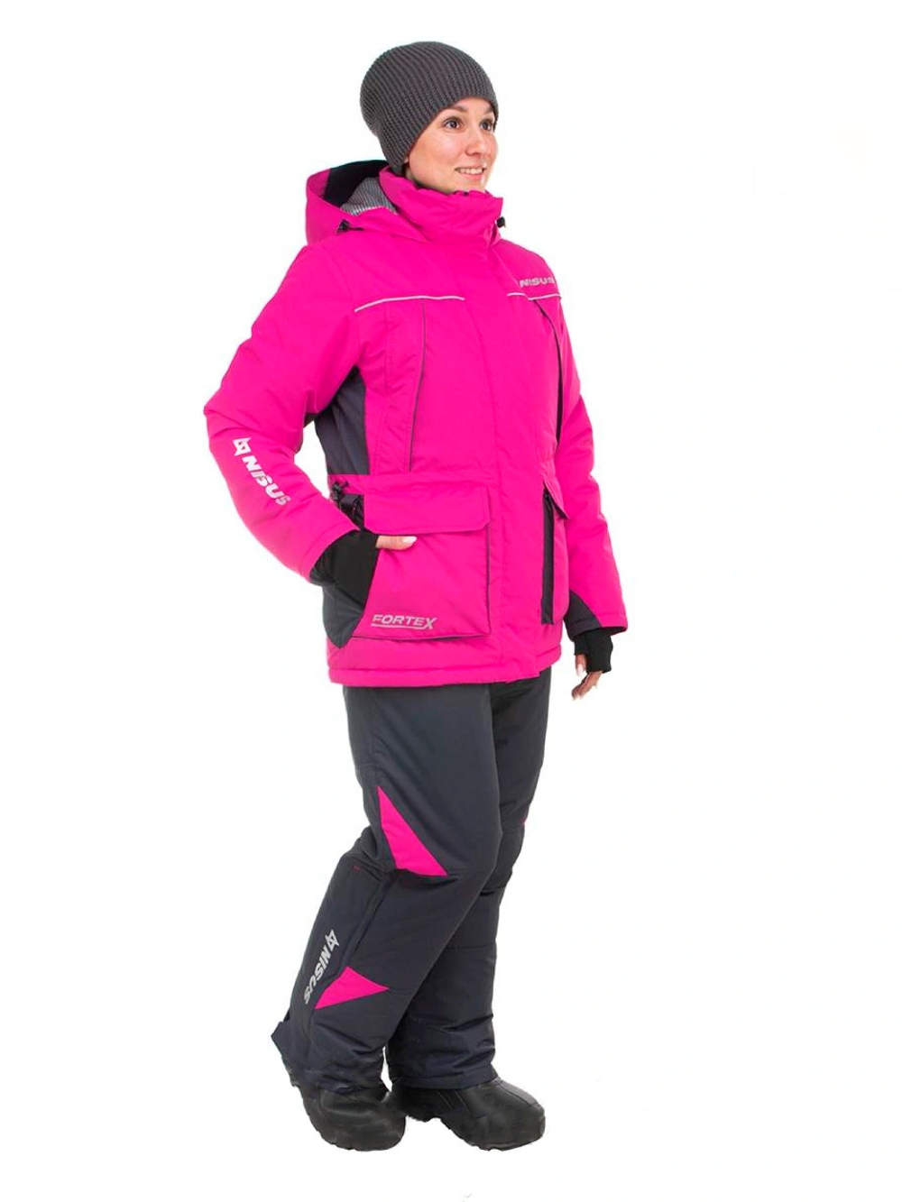 Костюм зимний Nisus MIRA 15/15 К, фуксия/серый, Шелтер до -40С, размер XL (T-M-XL-50-170-F)