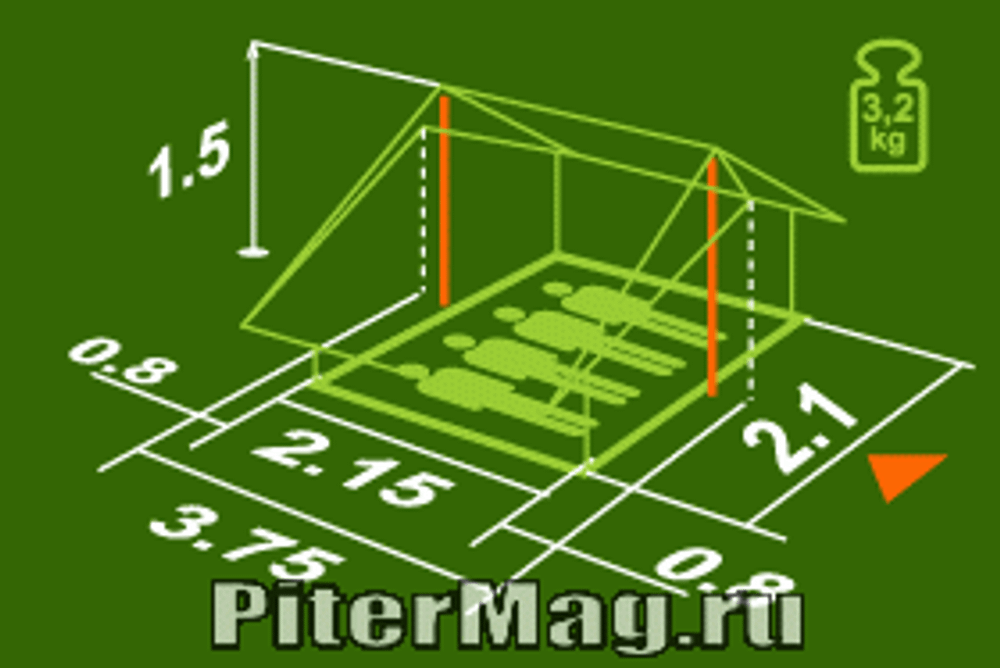 Однослойная палатка Нормал Скат 4