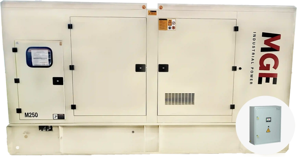 Дизельный генератор MGEp250pYI в кожухе с АВР