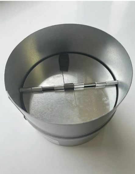 Обратный металлический клапан RDS 100 мм для круглых вентканалов, с резиновыми демпферами