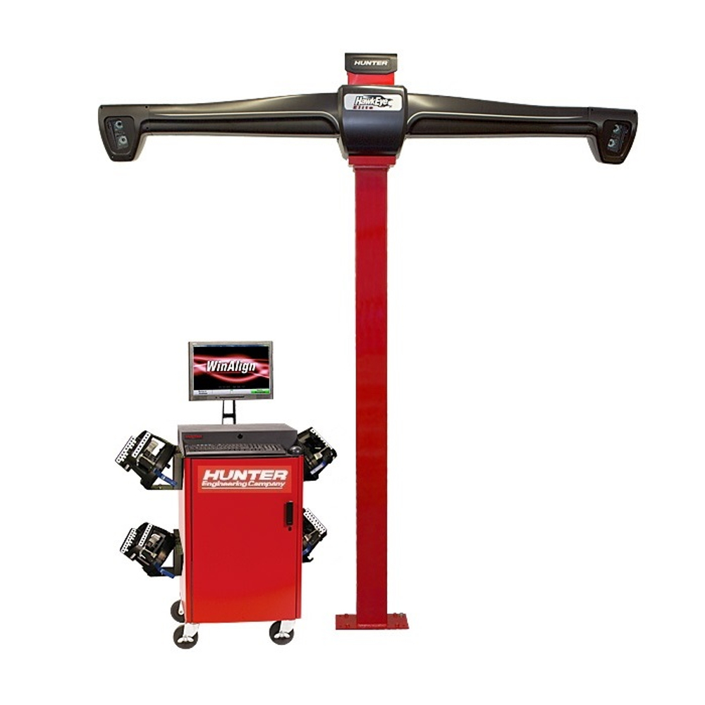 Стенд сход-развала, 4-х камерный, неподвижная стойка, адаптеры QuickGrip 10"-24,5", TD мишени, HUNTER (США)