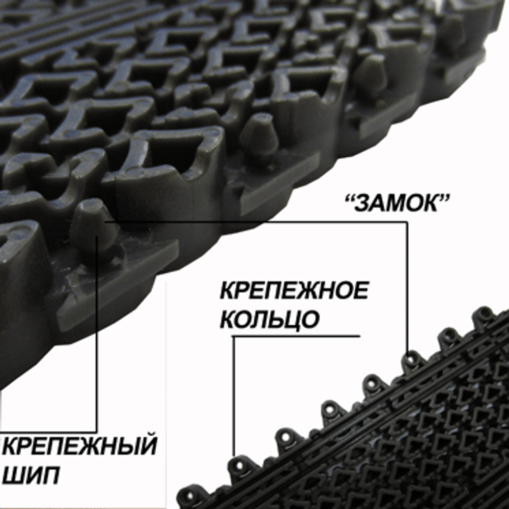 Модульное грязезащитное покрытие Safe Step с ворсовыми вставками