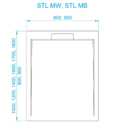 Душевой поддон квадратный RGW STL MW Белый мрамор