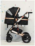 Коляска Belecoo/Luxmom 530-W 2в1 Чёрный текстиль