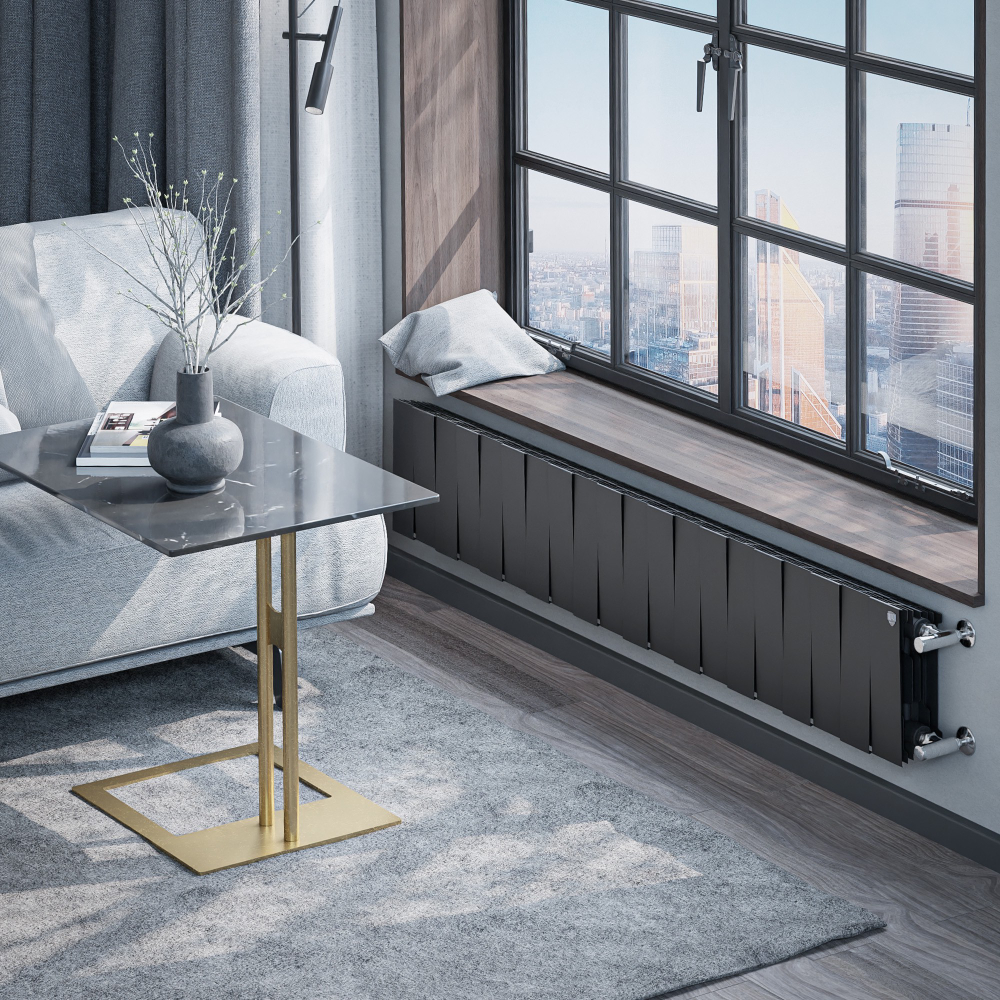 Радиатор биметаллический Royal Thermo PianoForte 200 Чёрный - 20 секц.