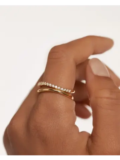 Кольцо Twister серебро 925 пробы покрытое золотом