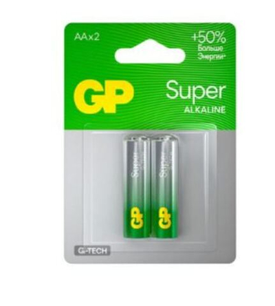 Элемент питания GP Alkaline Super G-Tech LR6 BL2 15AA21-2CRSBC2 (1/10/80)