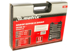 Набор буров по бетону, 6-8-10х160, 8-10-12х210, 10-12-14х260 мм, зубила 4шт., в боксе, серый
