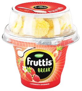 Йогурт Fruttis Вкусный перерыв с клубникой и земляникой 180 г