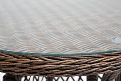 "Эспрессо" плетеный круглый стол, диаметр 80 см, цвет коричневый