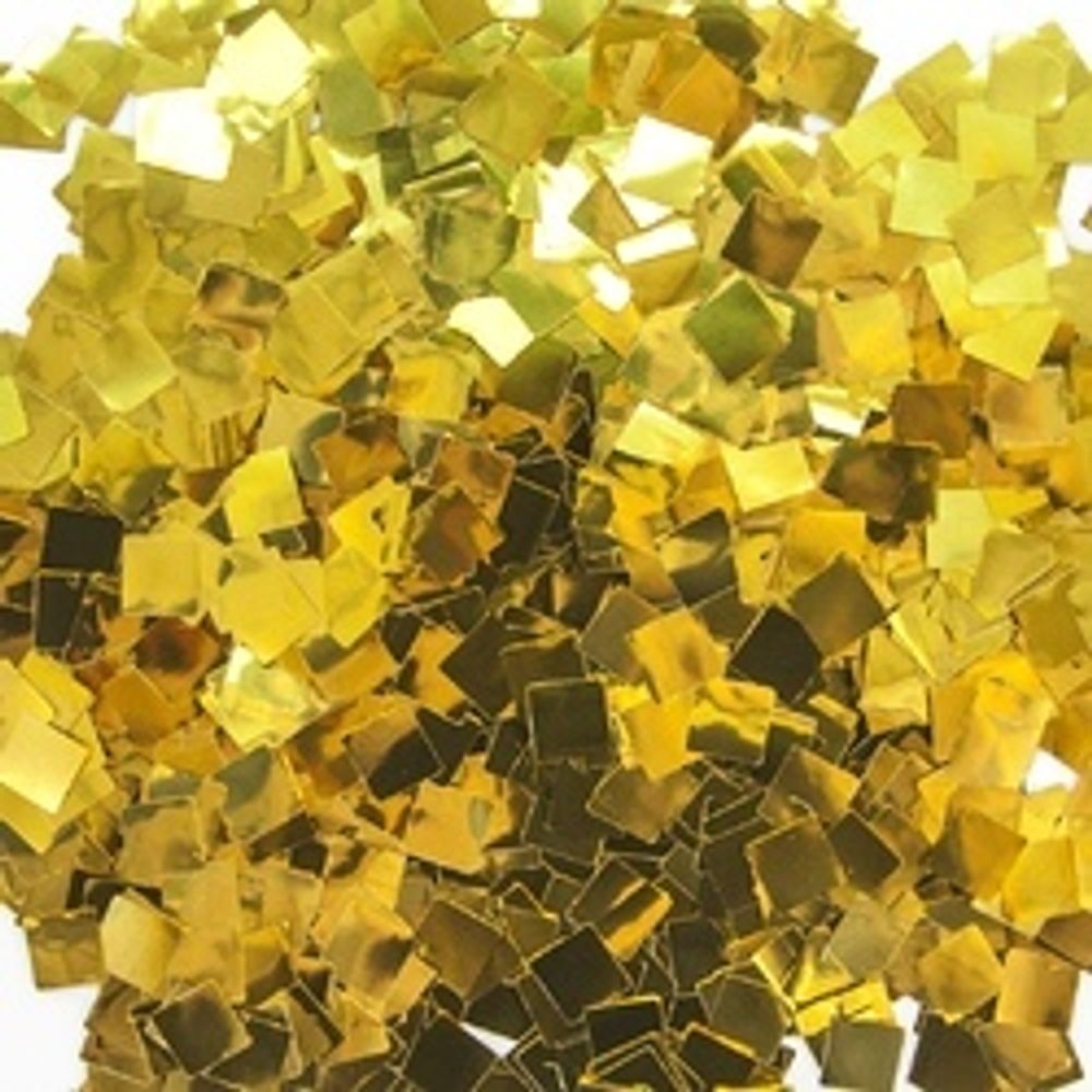 Конфетти фольга, Квадрат, Золото, Металлик, 1 см, 100 гр.