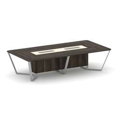 Steel Meet Стол переговорный прямоугольный KM-PR.B.SP-12 Дуб Мали/Ваниль Глянец/Металл Серый 3200*16