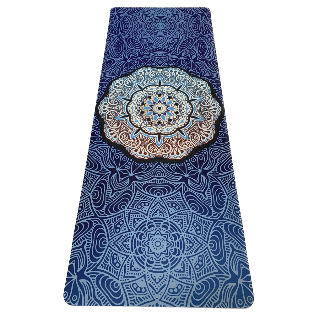 Коврик для йоги Mandala Blue 183*68*0,5 см из микрофибры и каучука