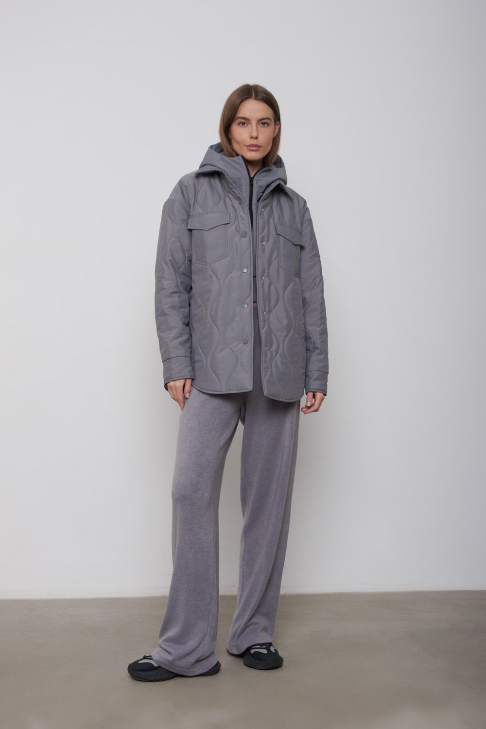 Куртка-рубашка Alexandra Talalay стёганая AW015 серая