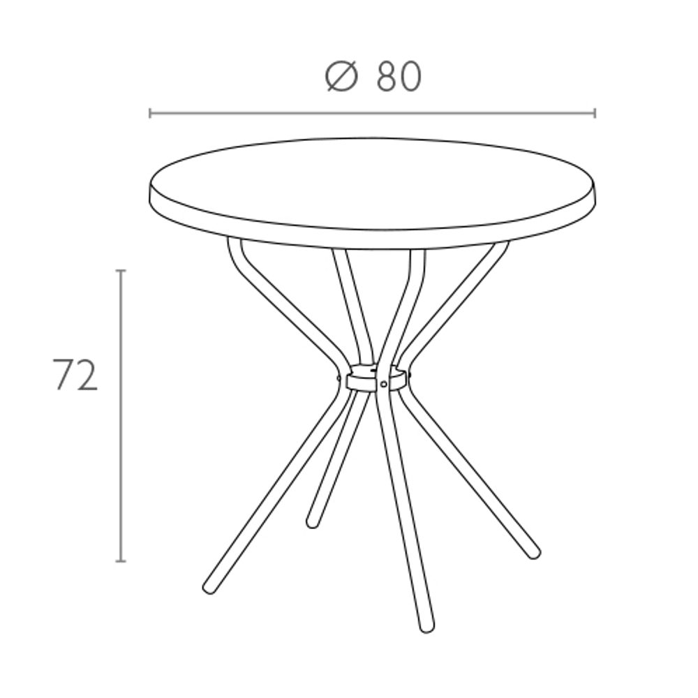 Стол пластиковый Siesta Contract Poppy 80, белый