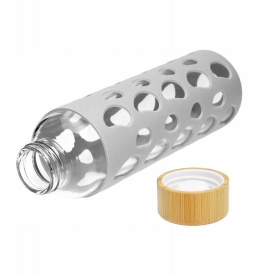 Бутылка для воды 550 мл. Kamille KM 9023 стеклянная в силиконовом чехле