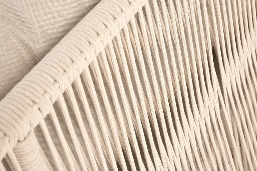 "Верона" лаунж-зона 5-местная плетеная из роупа (веревки), каркас алюминиевый белый, роуп бежевый