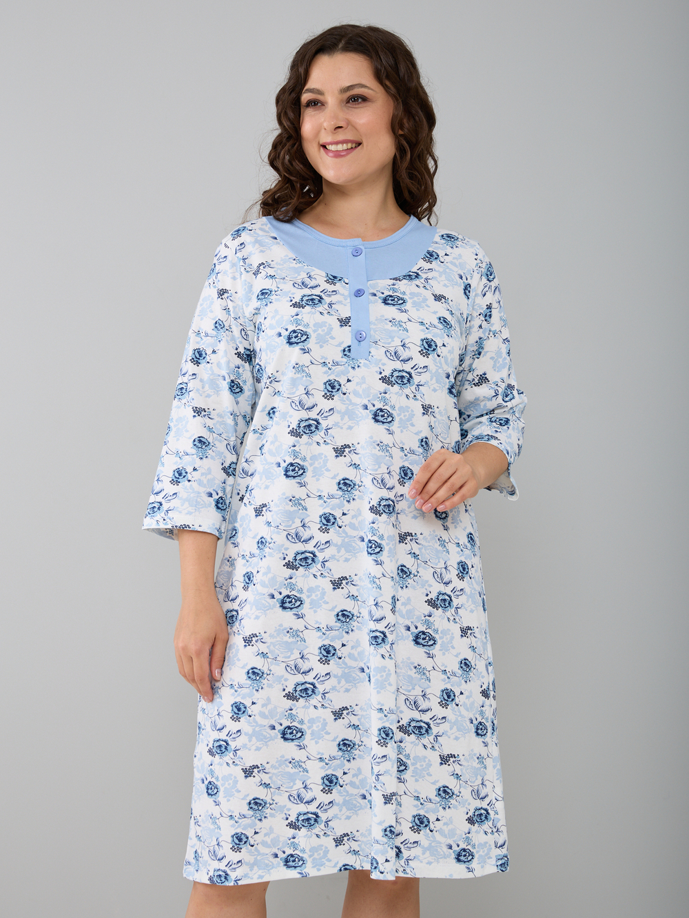 Ночная сорочка С-008/белоголубой-розы